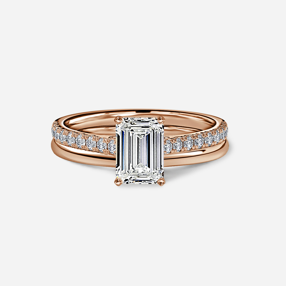 Avery Plain Band Bridal Set