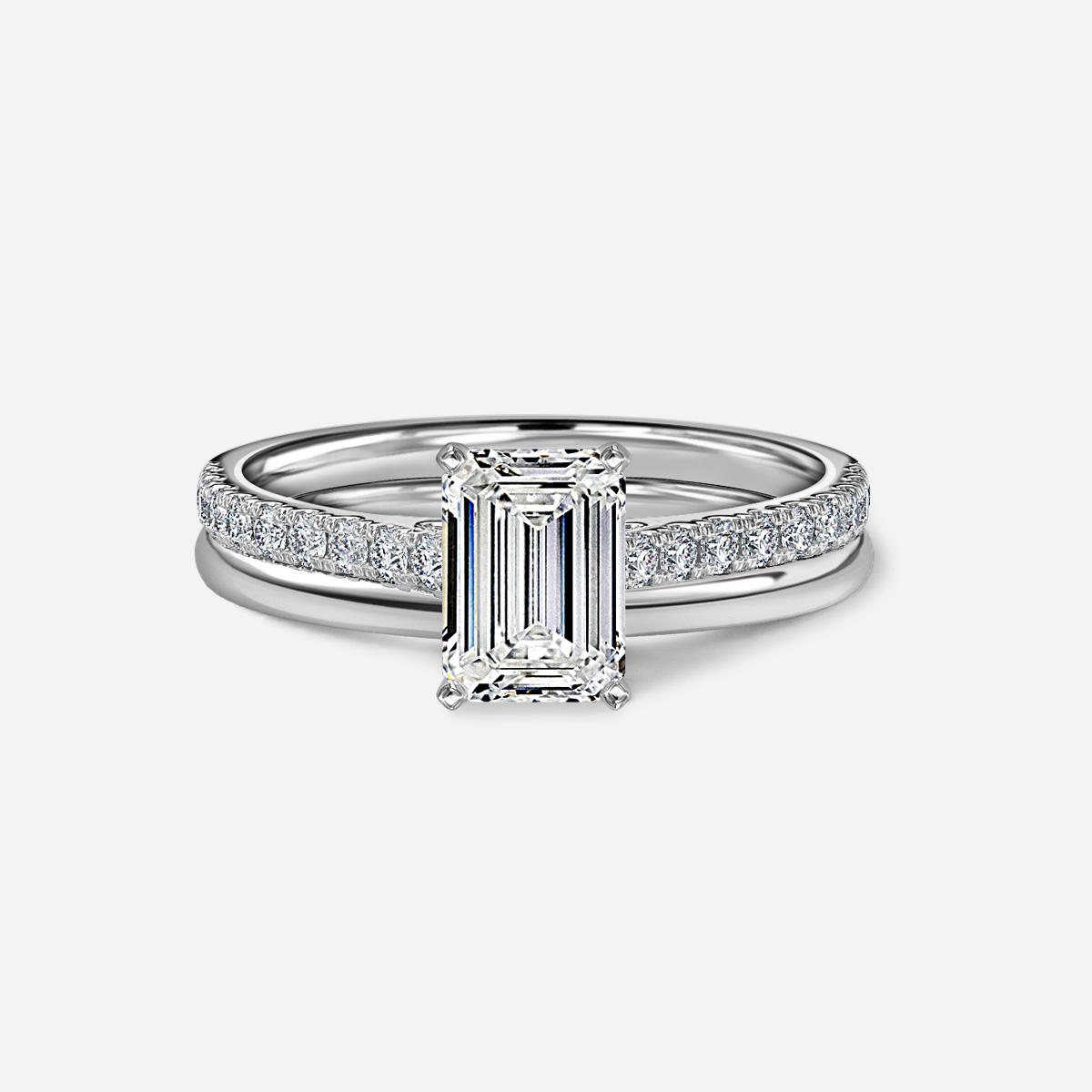 Avery Plain Band Bridal Set