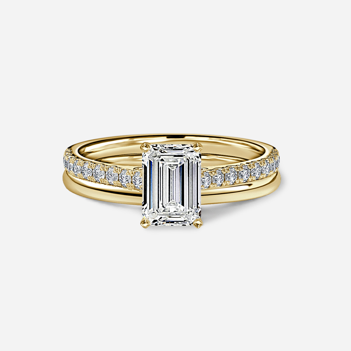 Avery Plain Band Bridal Set
