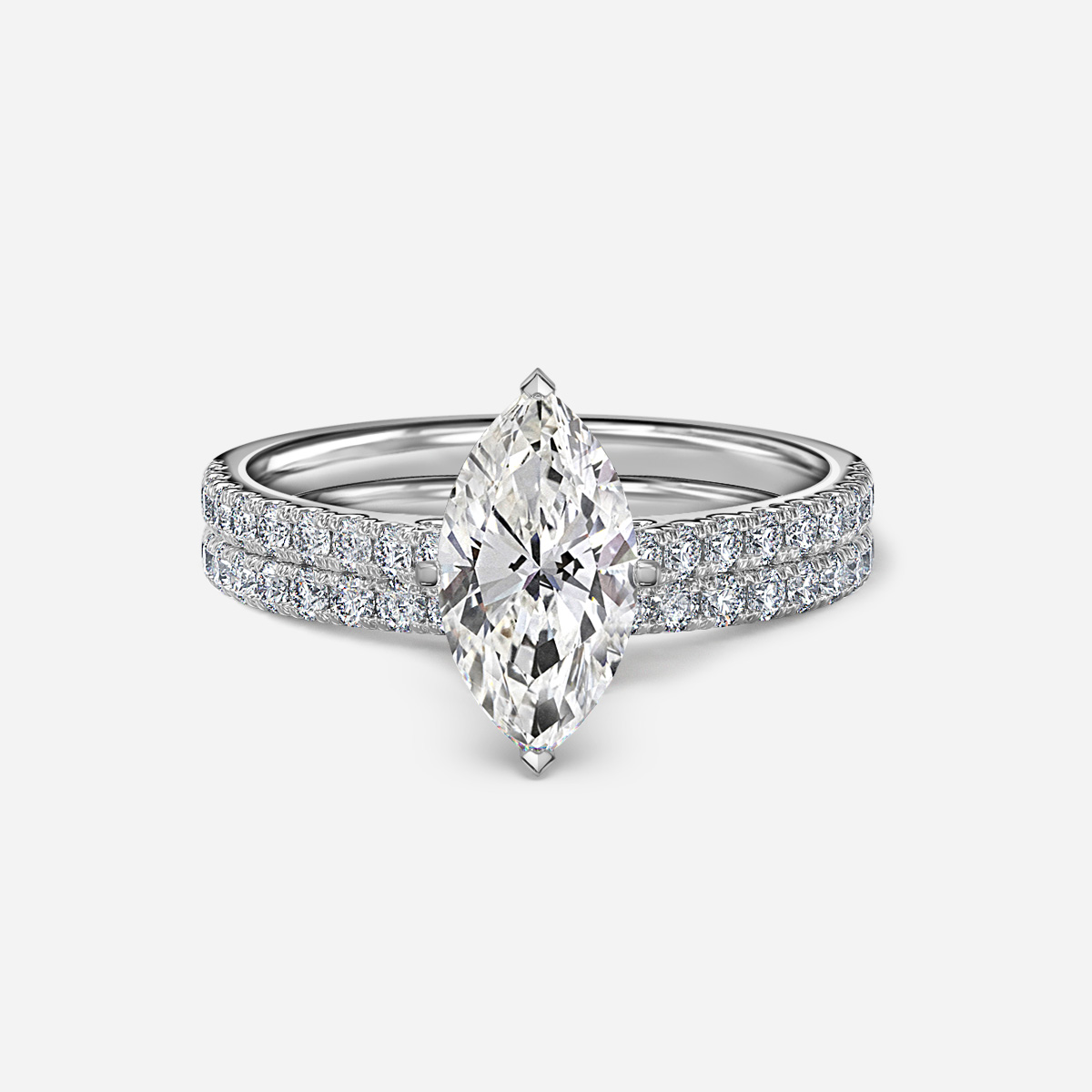 Avery Pavé Band Bridal Set