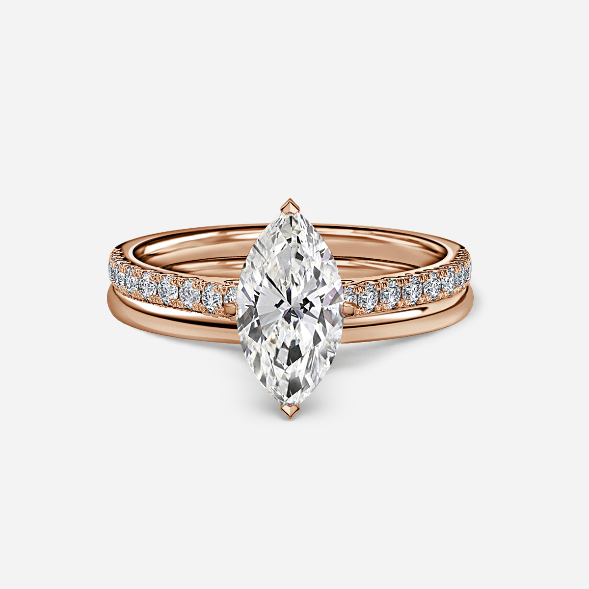 Avery Plain Band Bridal Set