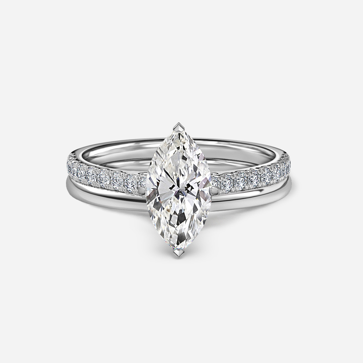 Avery Plain Band Bridal Set