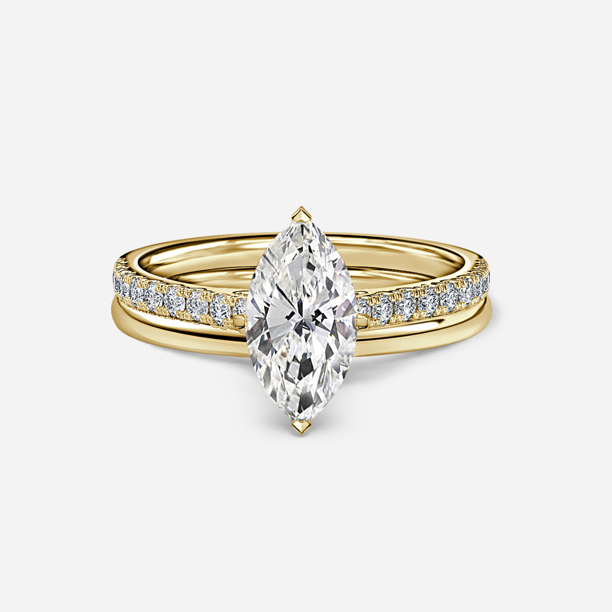Avery Plain Band Bridal Set