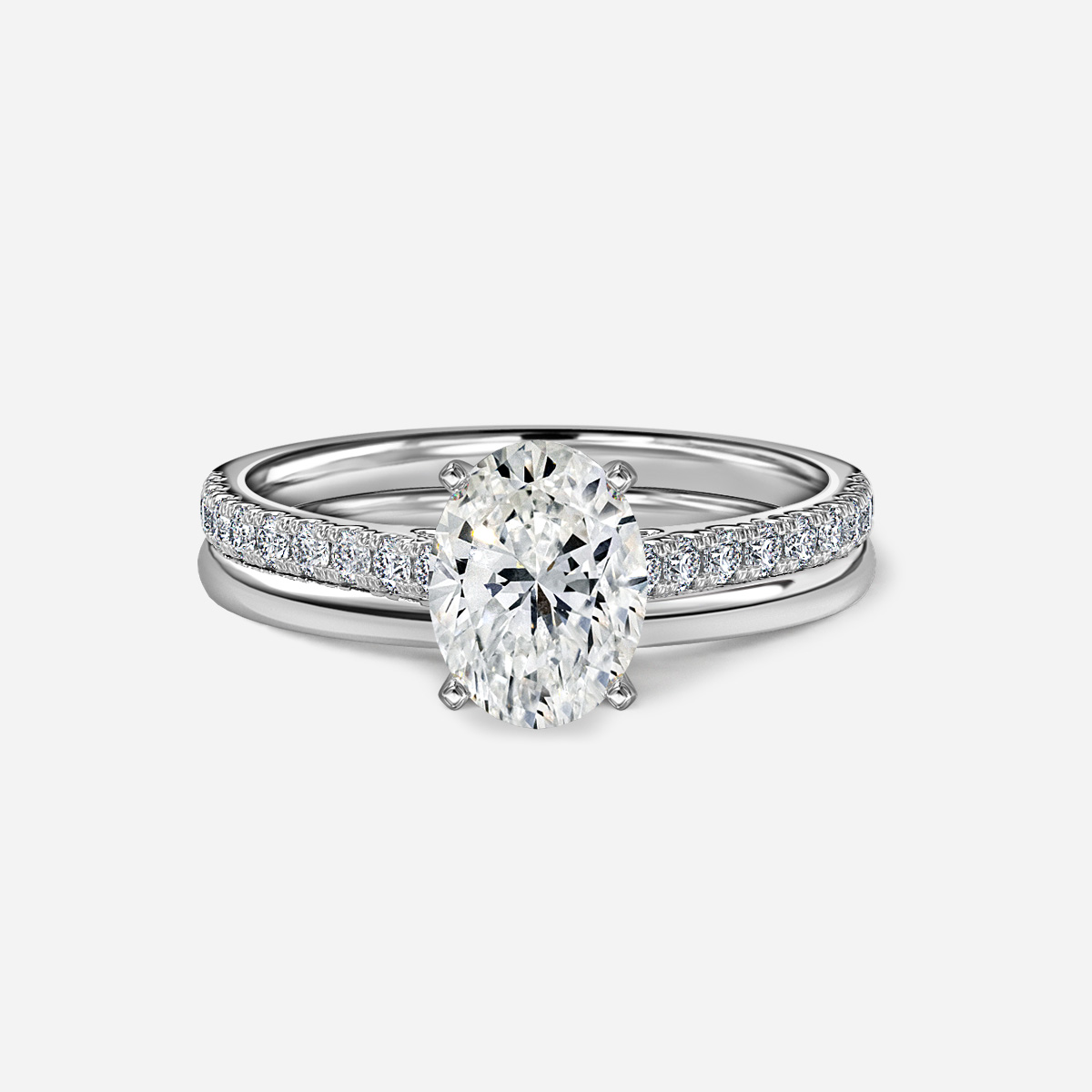 Avery Plain Band Bridal Set