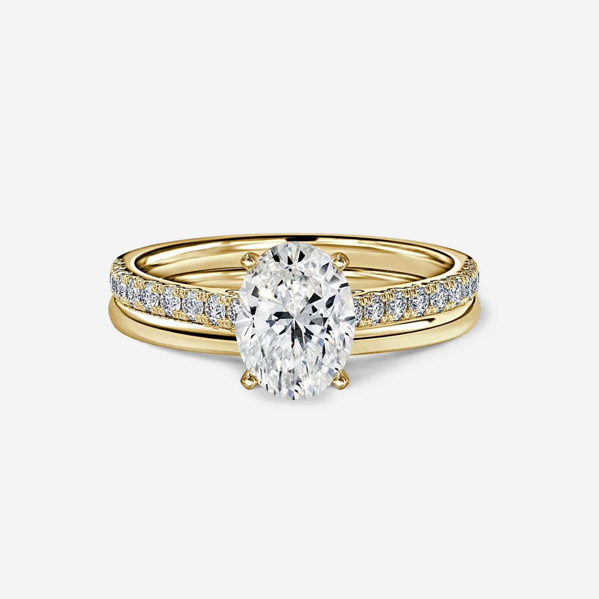 Avery Plain Band Bridal Set