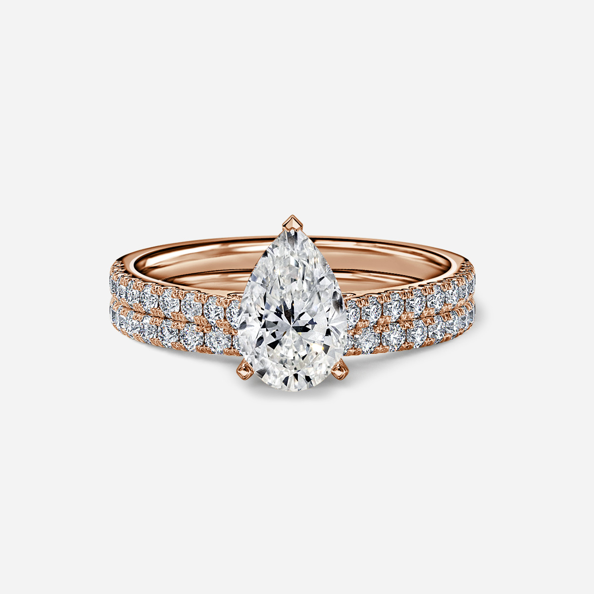 Avery Pavé Band Bridal Set