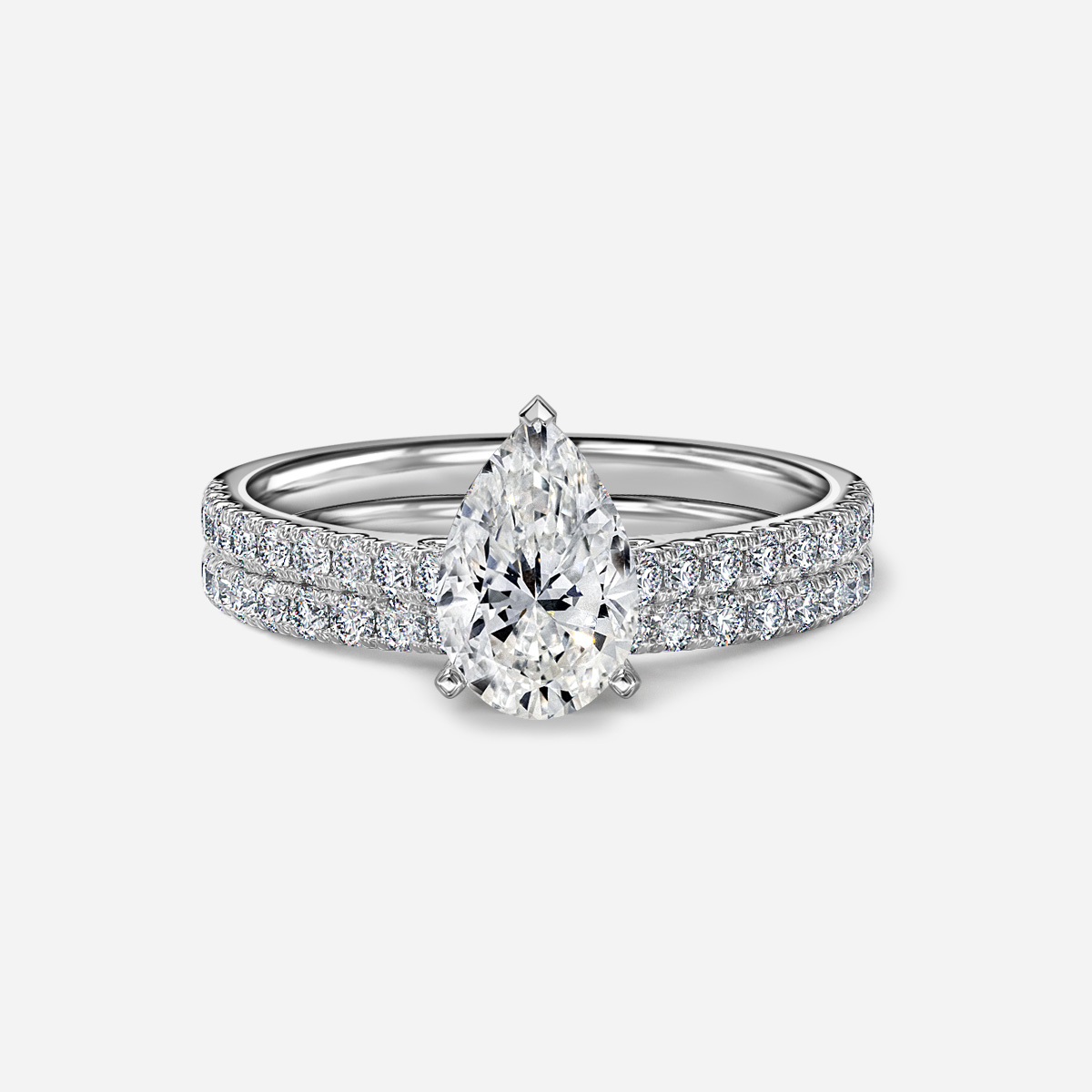 Avery Pavé Band Bridal Set