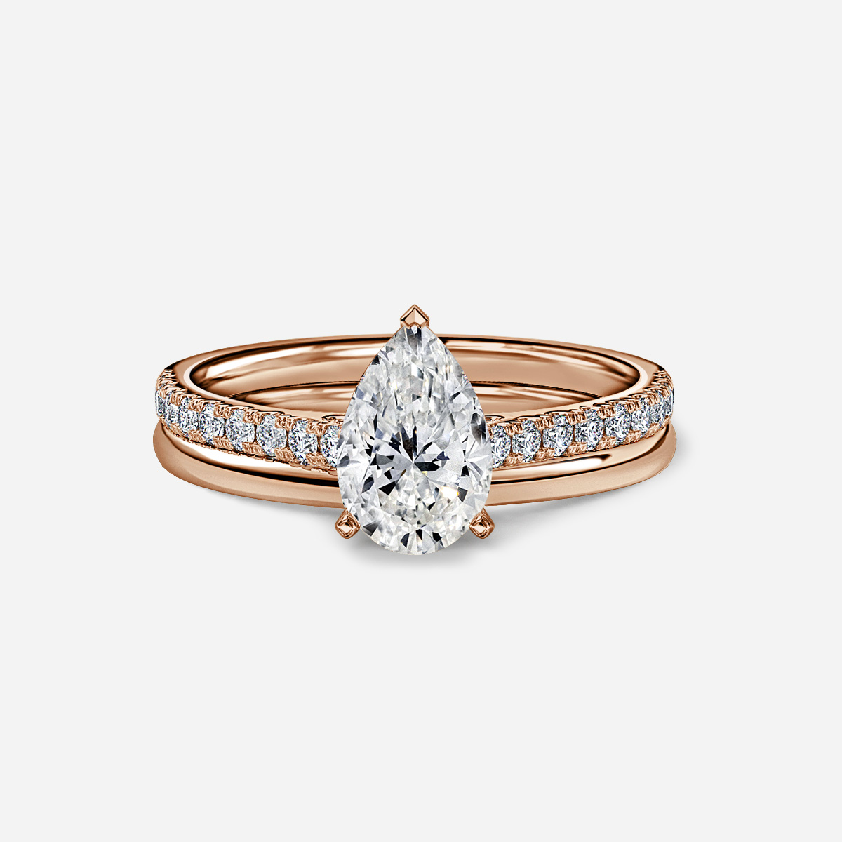 Avery Plain Band Bridal Set