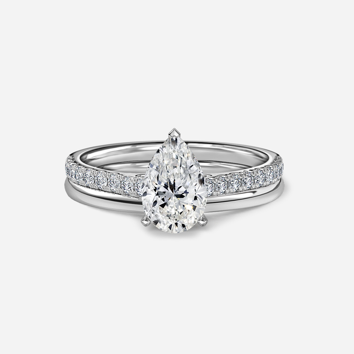 Avery Plain Band Bridal Set