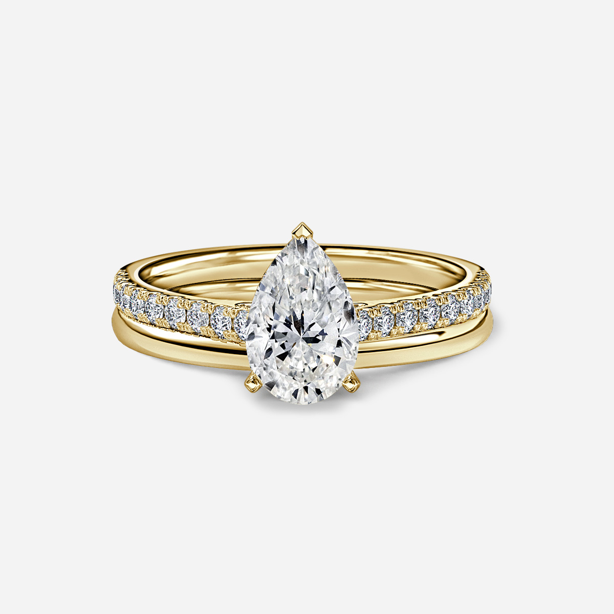 Avery Plain Band Bridal Set