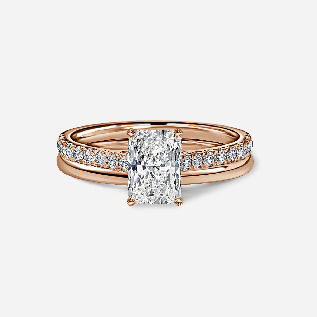 Avery Plain Band Bridal Set