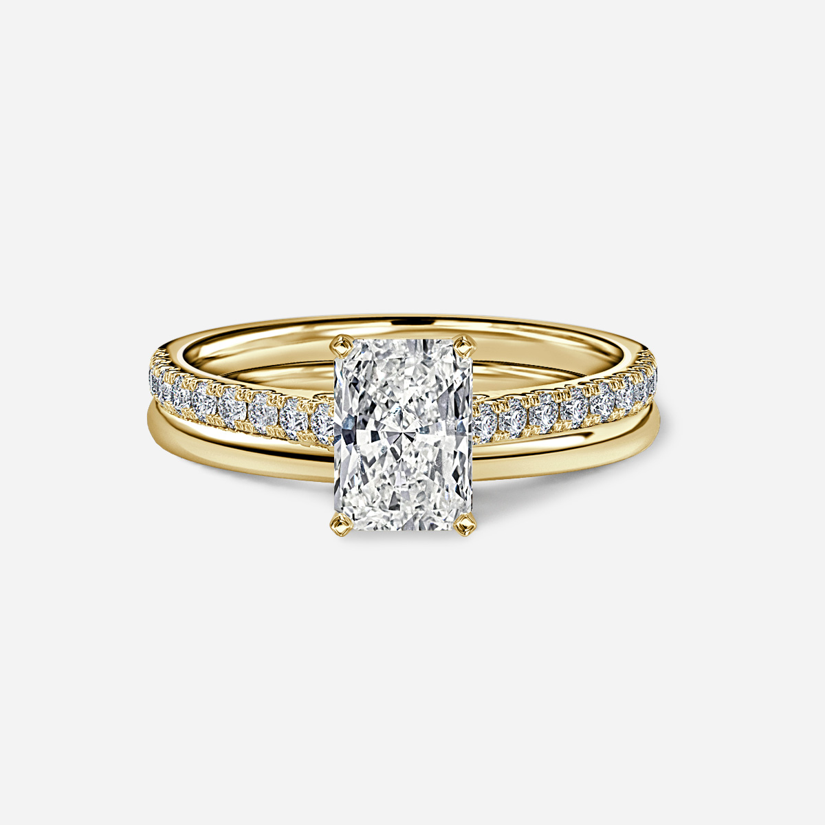 Avery Plain Band Bridal Set