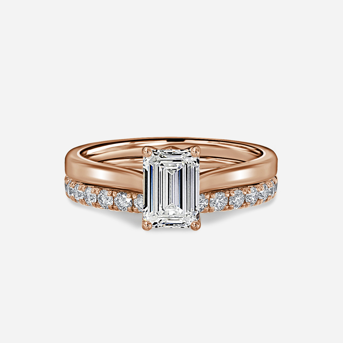 Aerin Solitaire Pavé Band Bridal Set