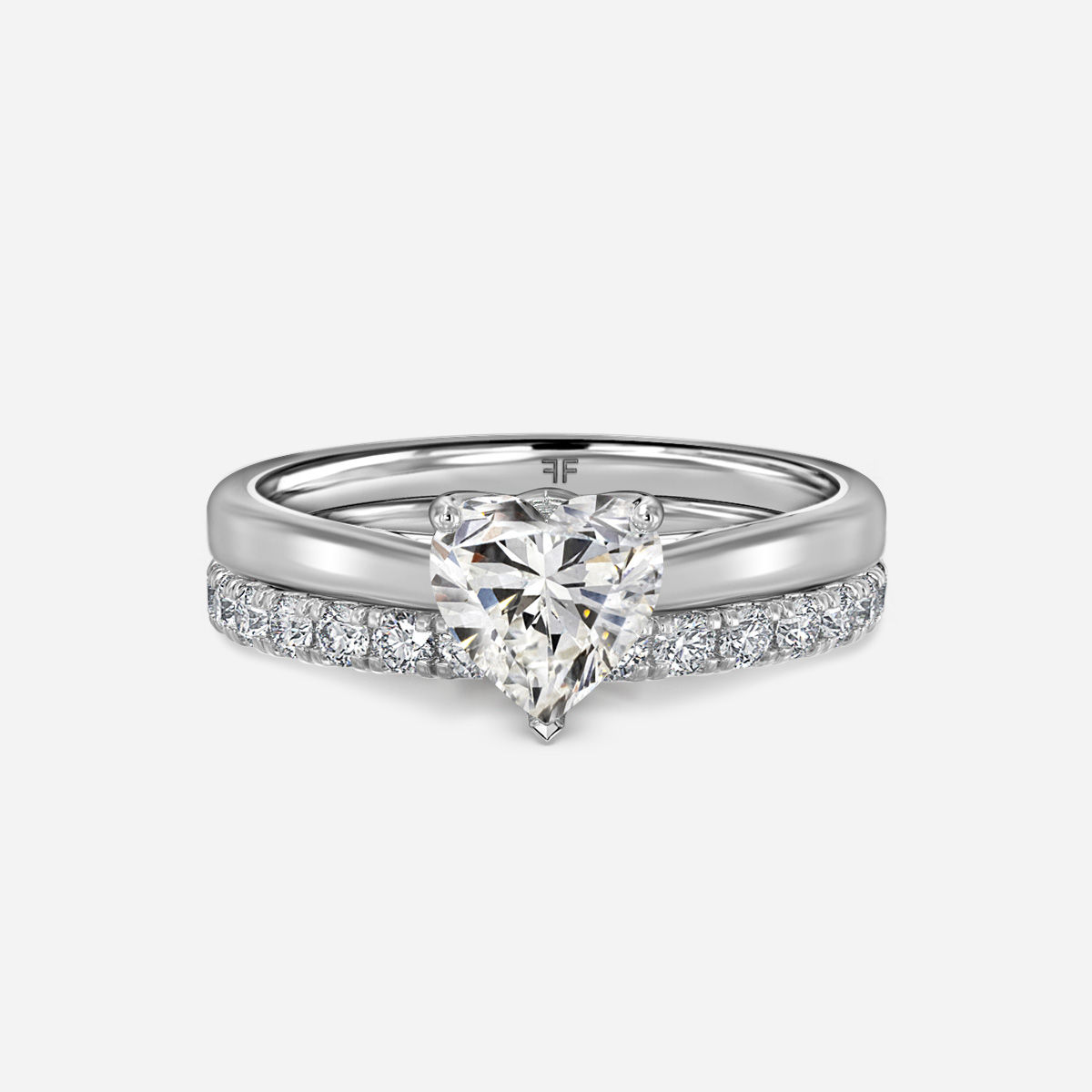 Aerin Solitaire Pavé Band Bridal Set