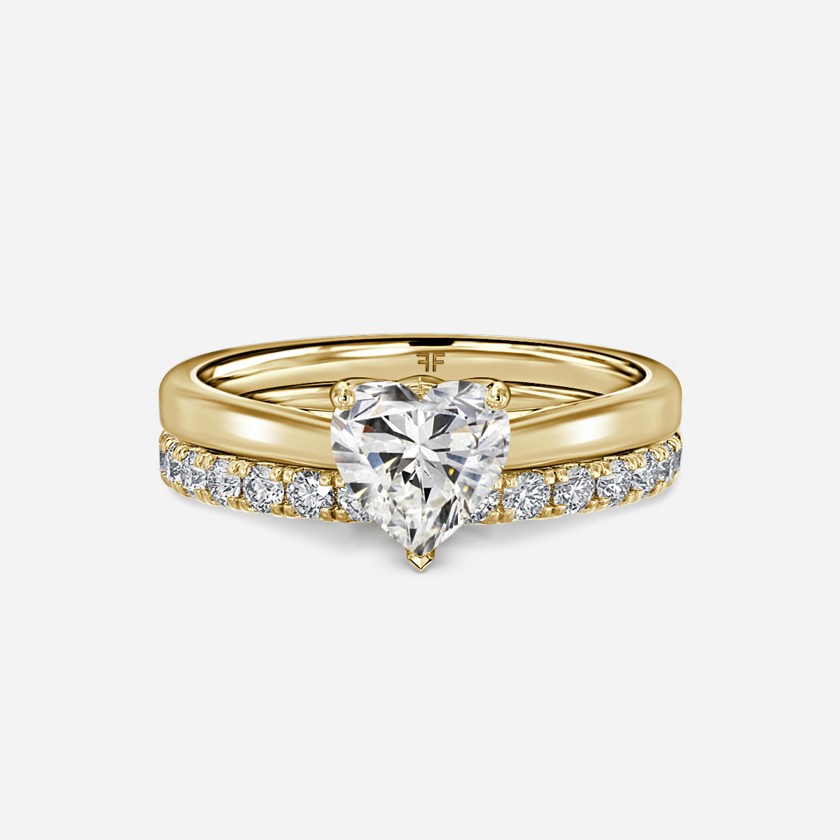 Aerin Solitaire Pavé Band Bridal Set