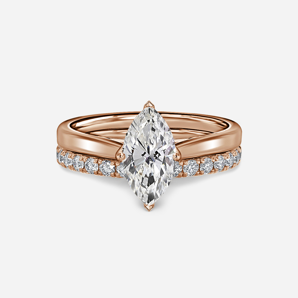 Aerin Solitaire Pavé Band Bridal Set