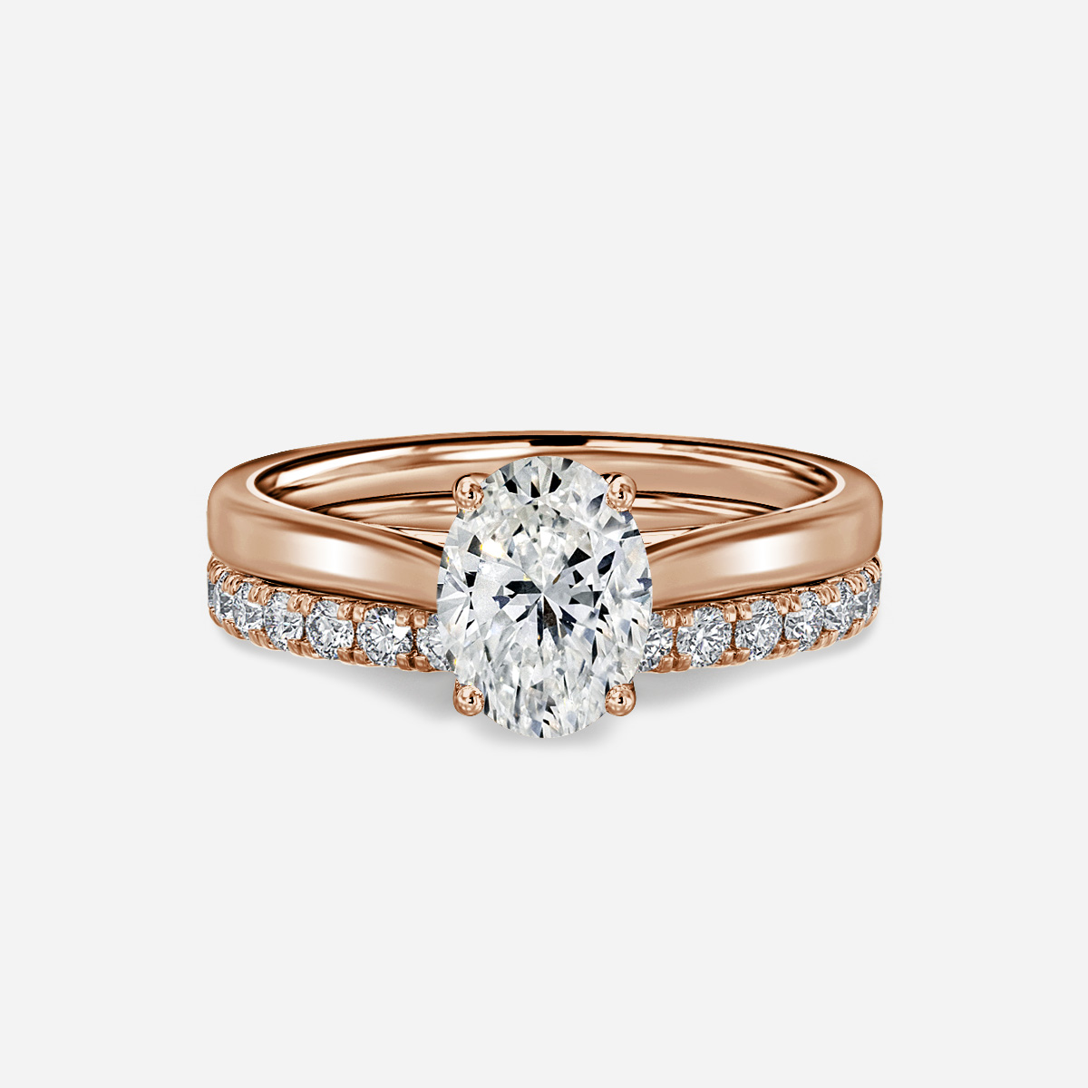 Aerin Solitaire Pavé Band Bridal Set