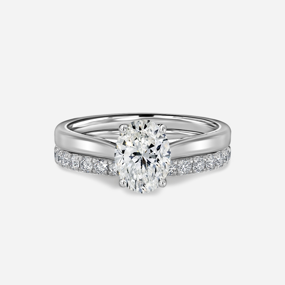 Aerin Solitaire Pavé Band Bridal Set