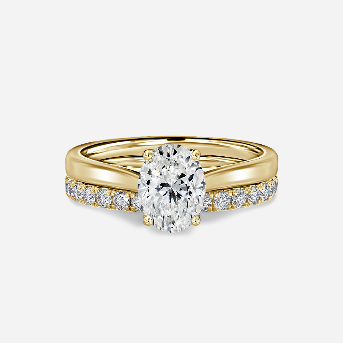 Aerin Solitaire Pavé Band Bridal Set