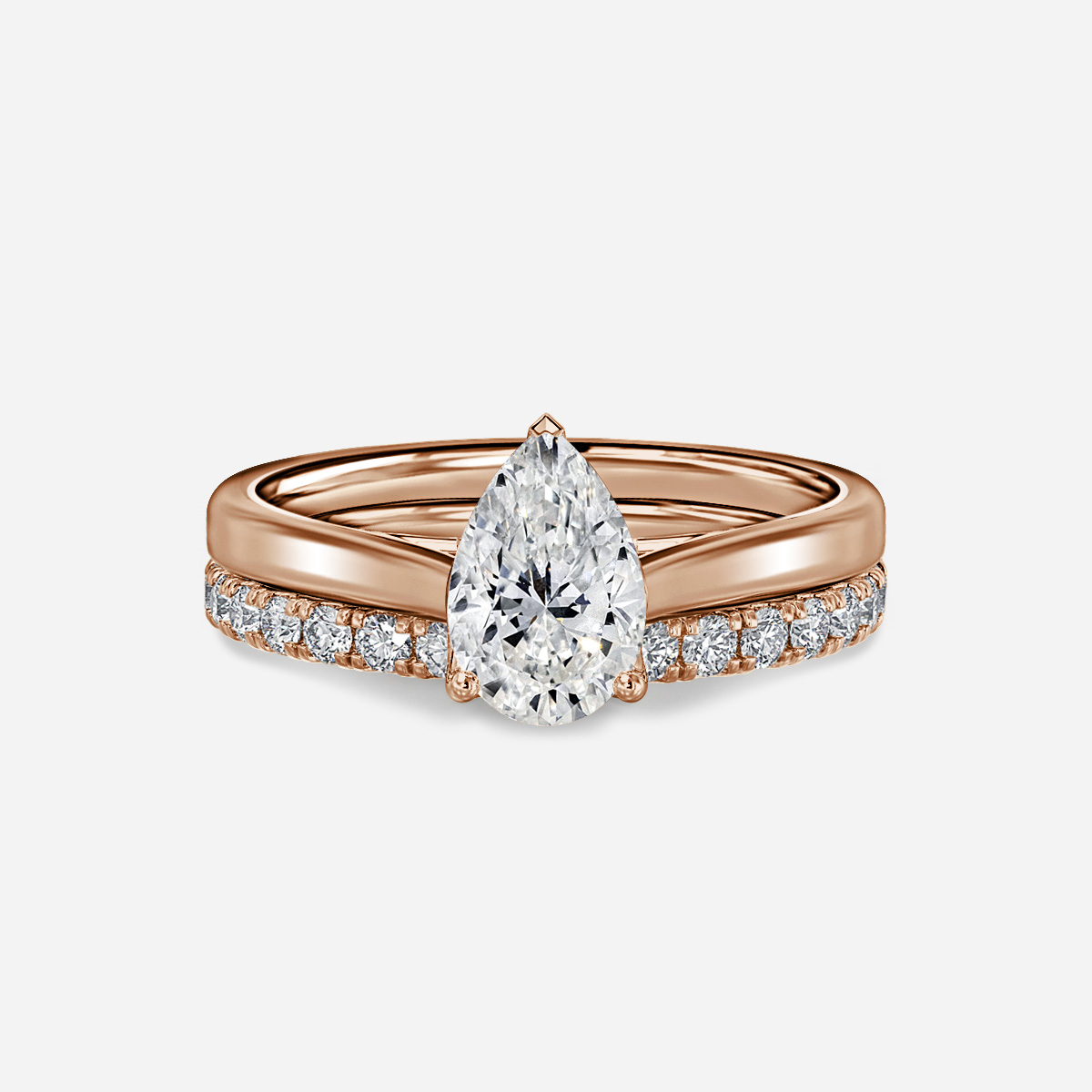 Aerin Solitaire Pavé Band Bridal Set