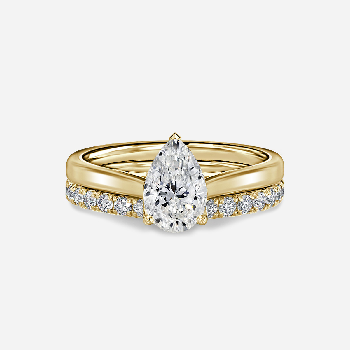 Aerin Solitaire Pavé Band Bridal Set