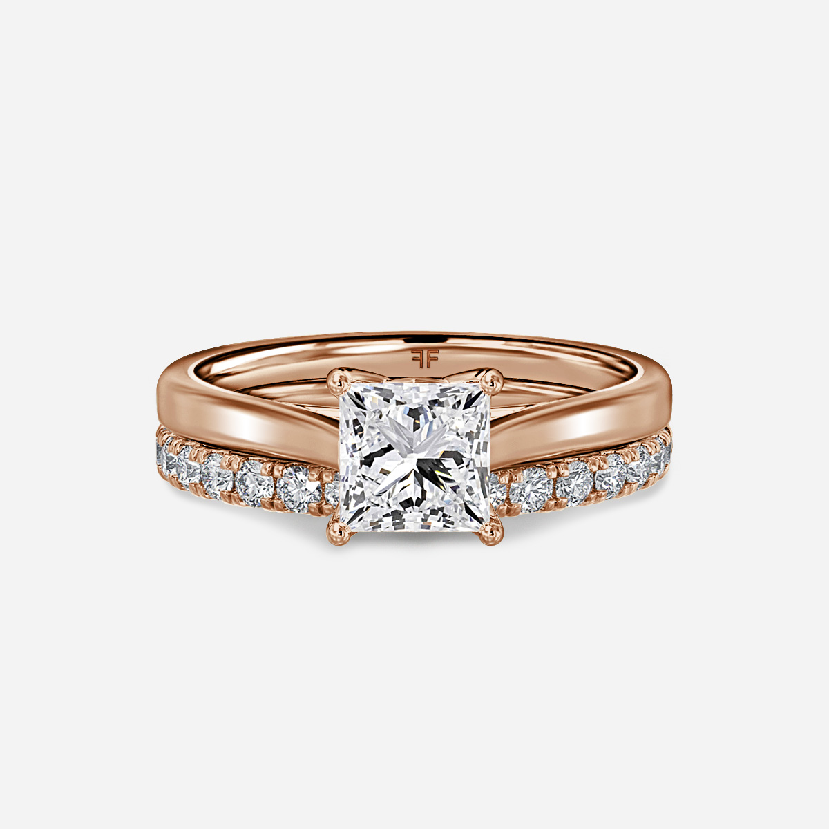 Aerin Solitaire Pavé Band Bridal Set