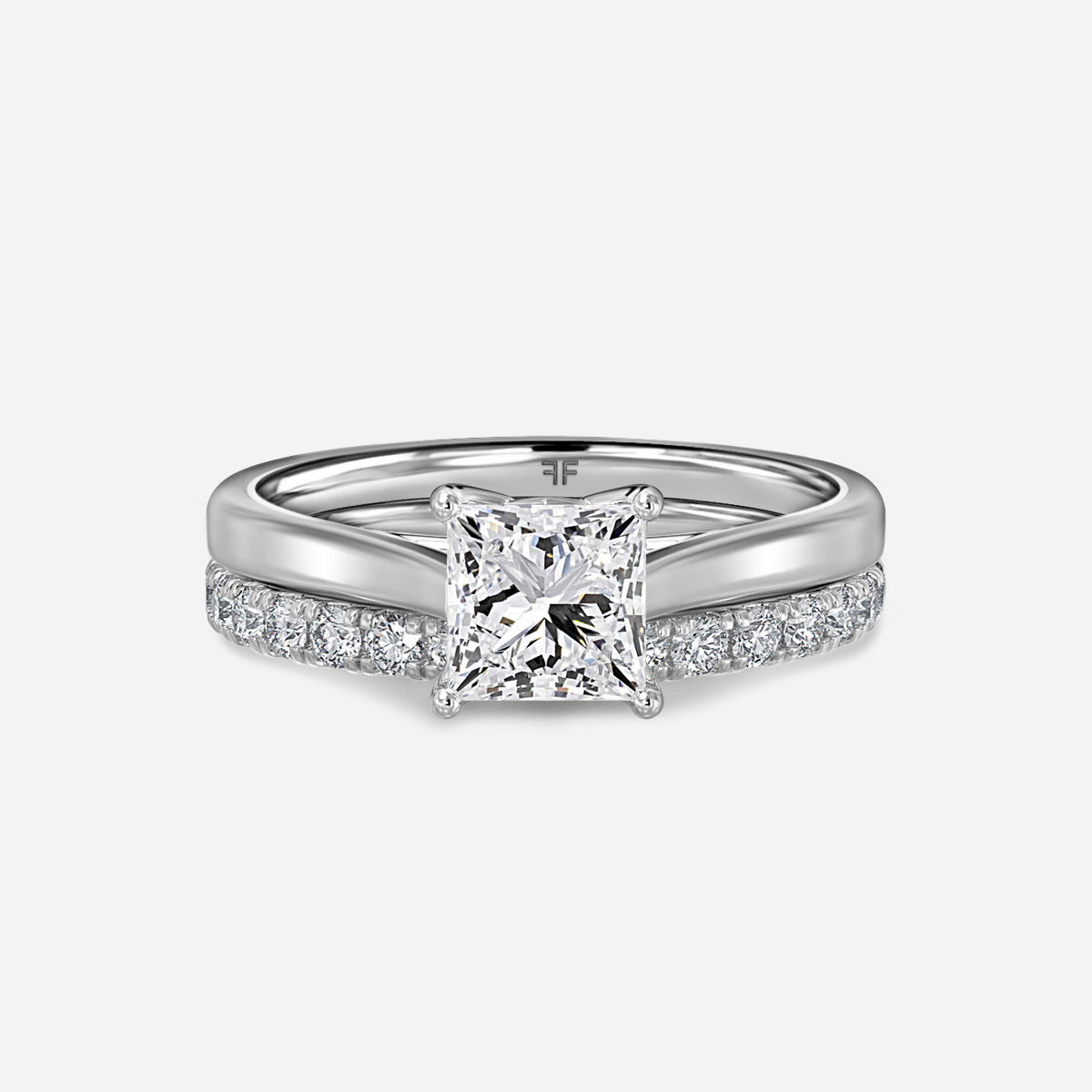 Aerin Solitaire Pavé Band Bridal Set