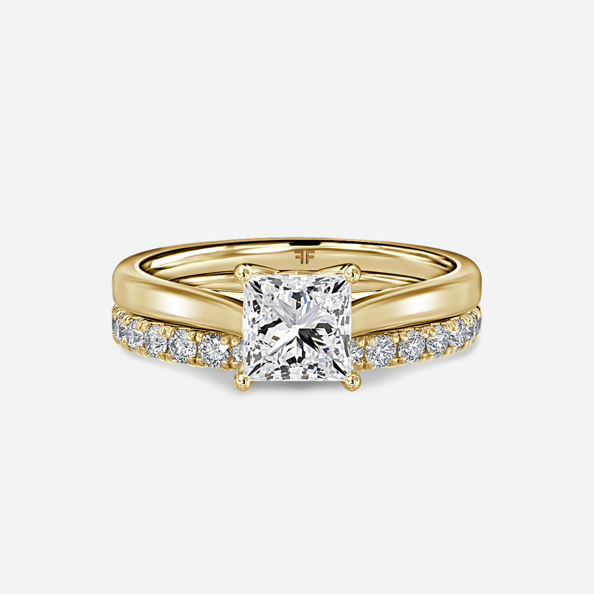 Aerin Solitaire Pavé Band Bridal Set