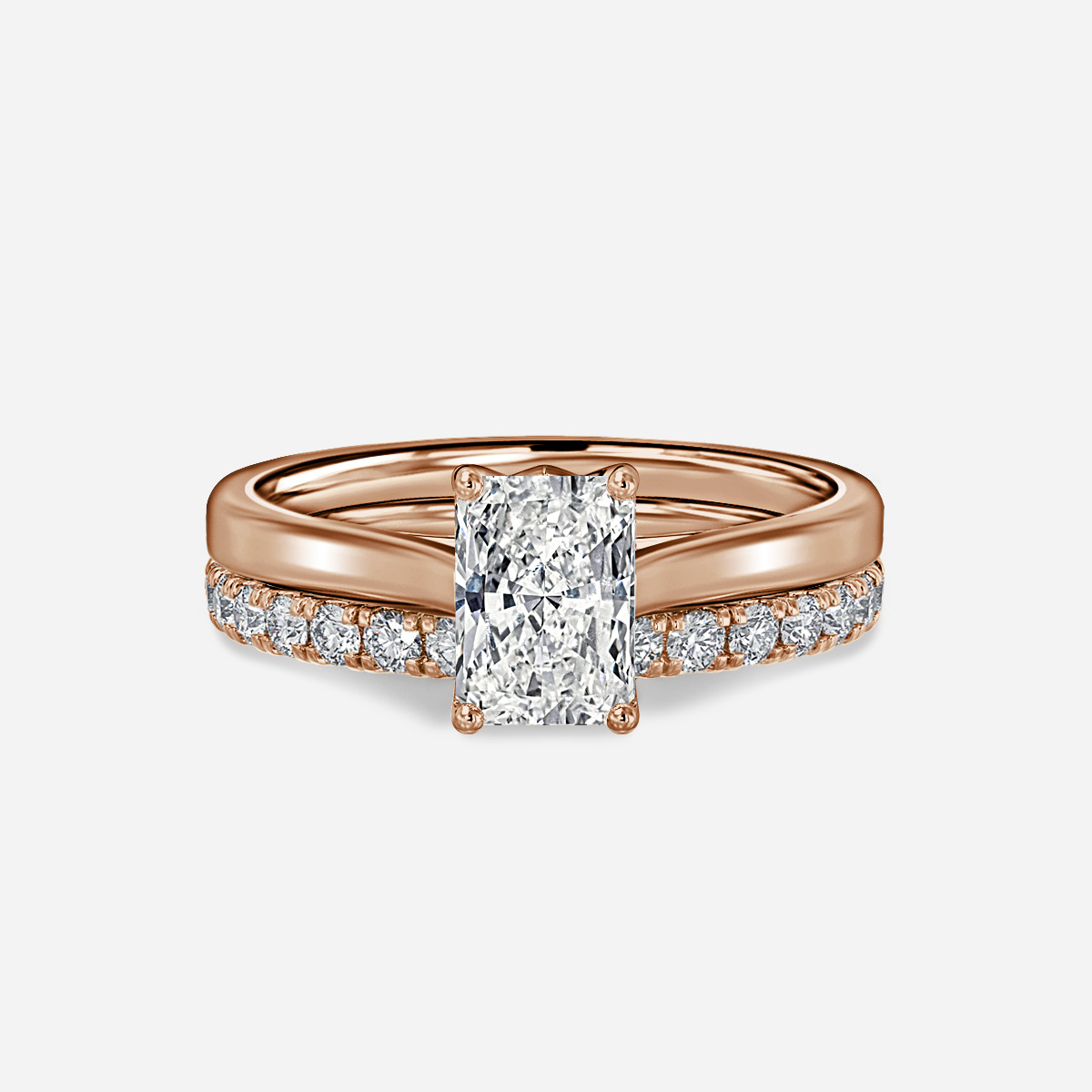 Aerin Solitaire Pavé Band Bridal Set