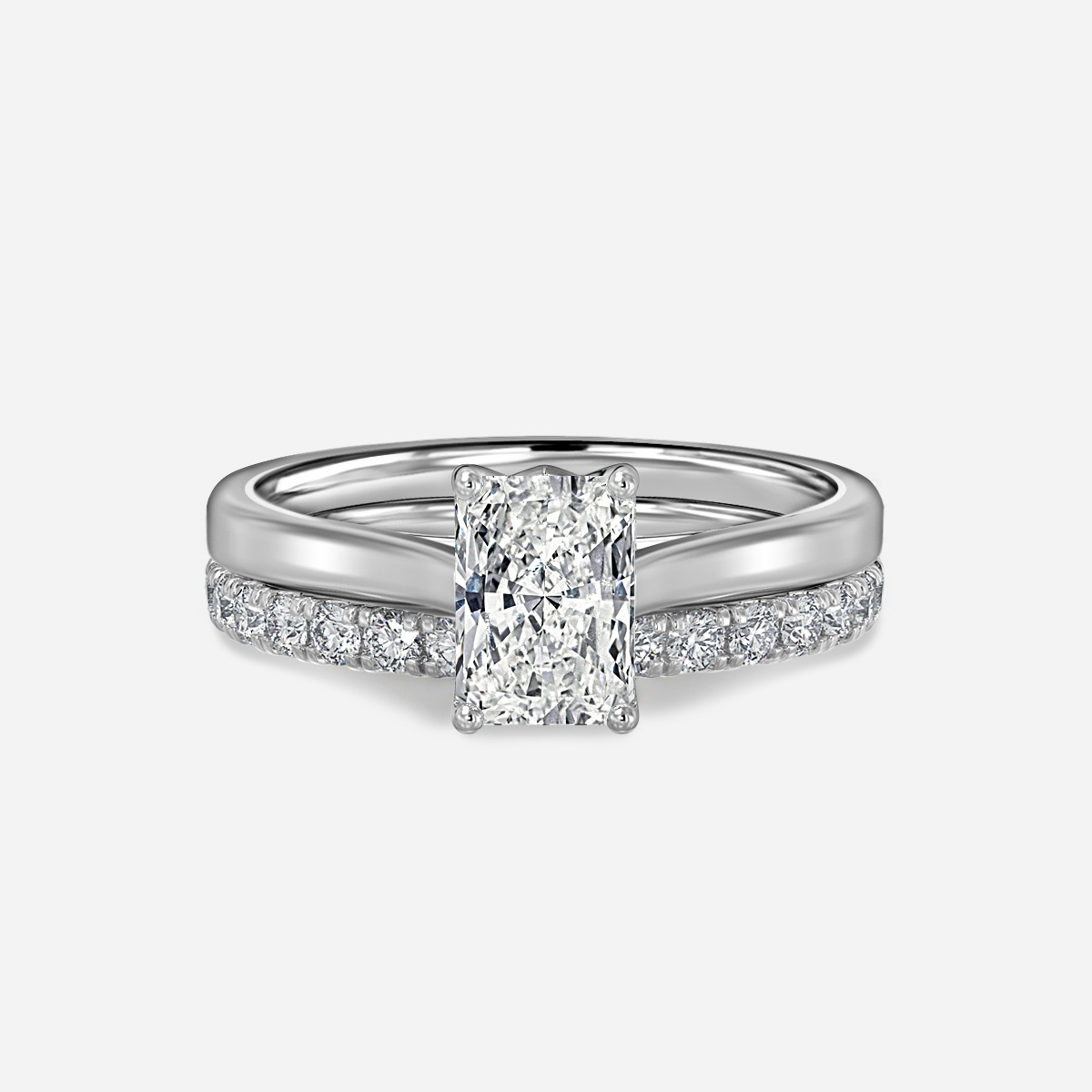 Aerin Solitaire Pavé Band Bridal Set