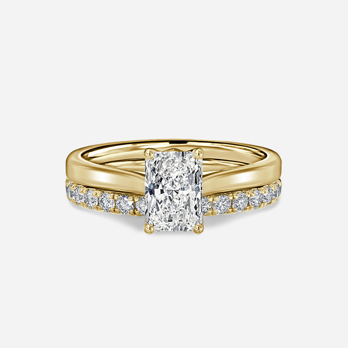 Aerin Solitaire Pavé Band Bridal Set
