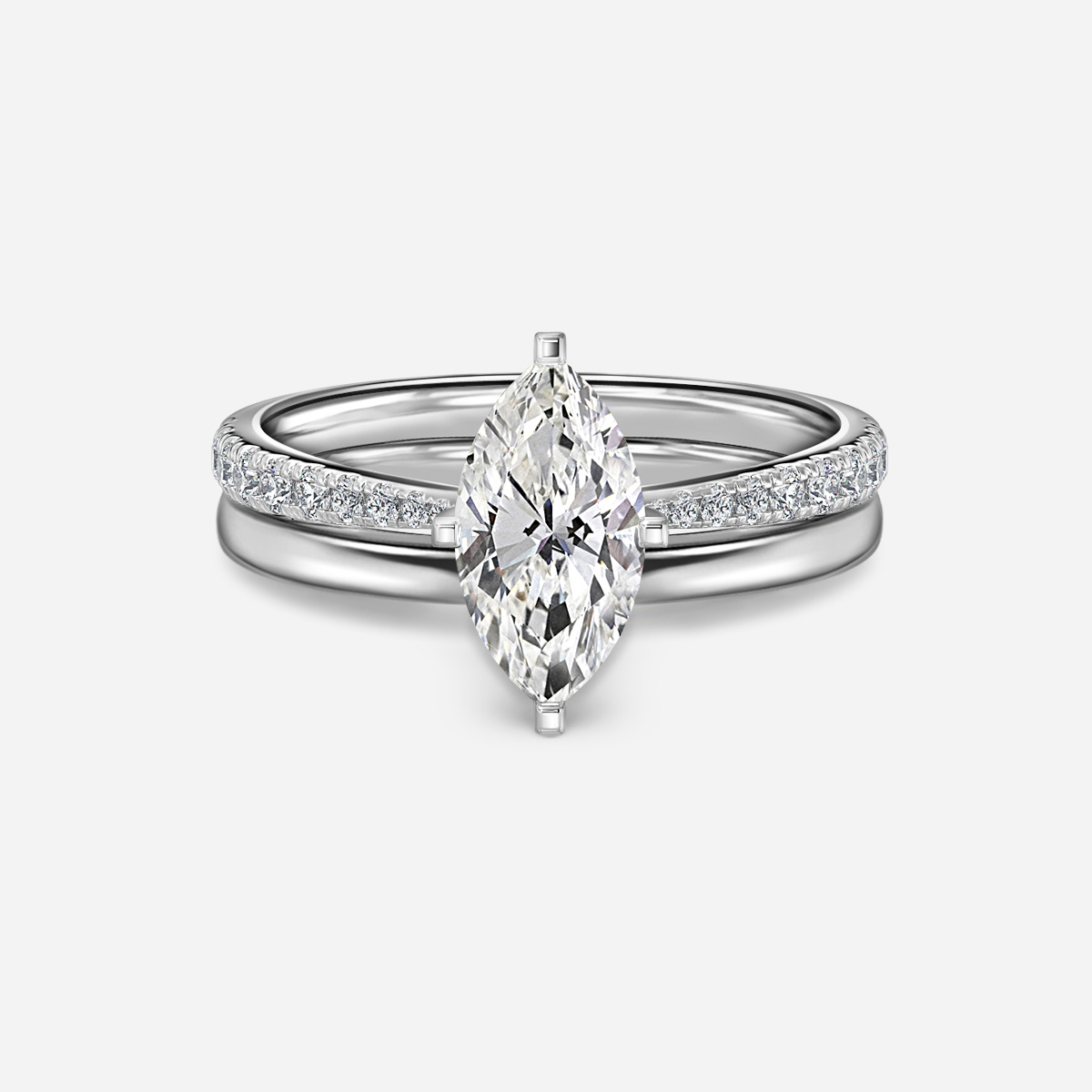 Firefly Plain Band Bridal Set