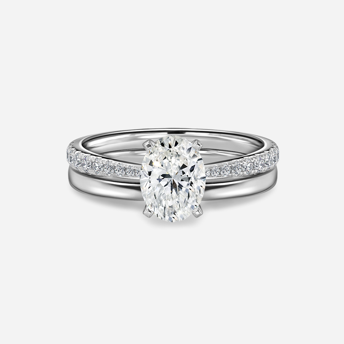 Firefly Plain Band Bridal Set