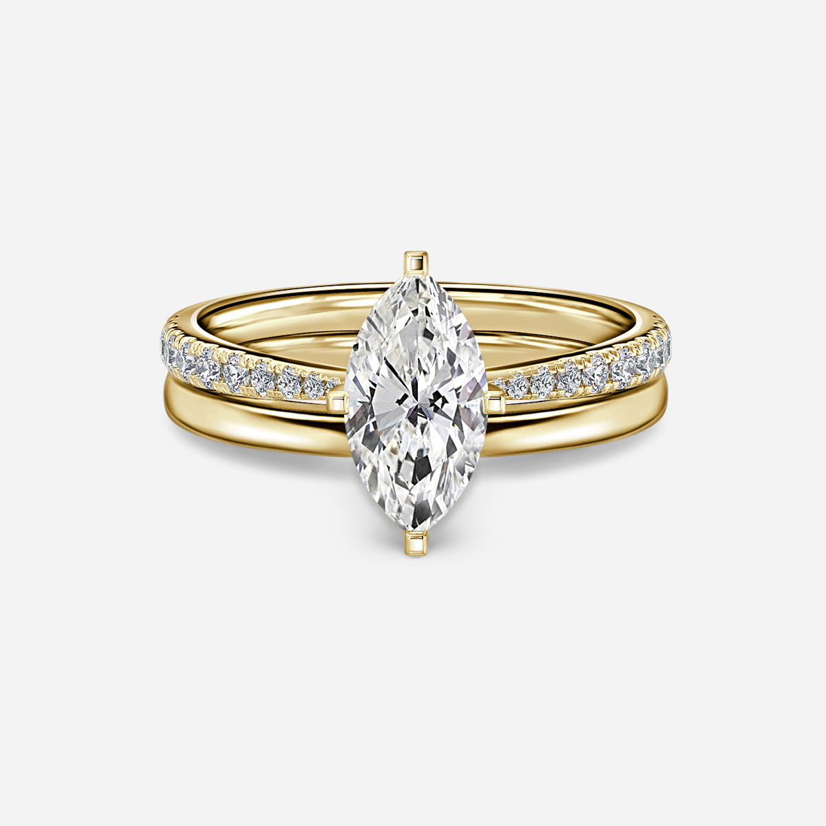Firefly Plain Band Bridal Set