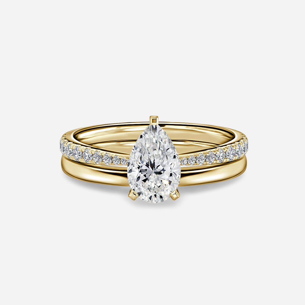 Firefly Plain Band Bridal Set