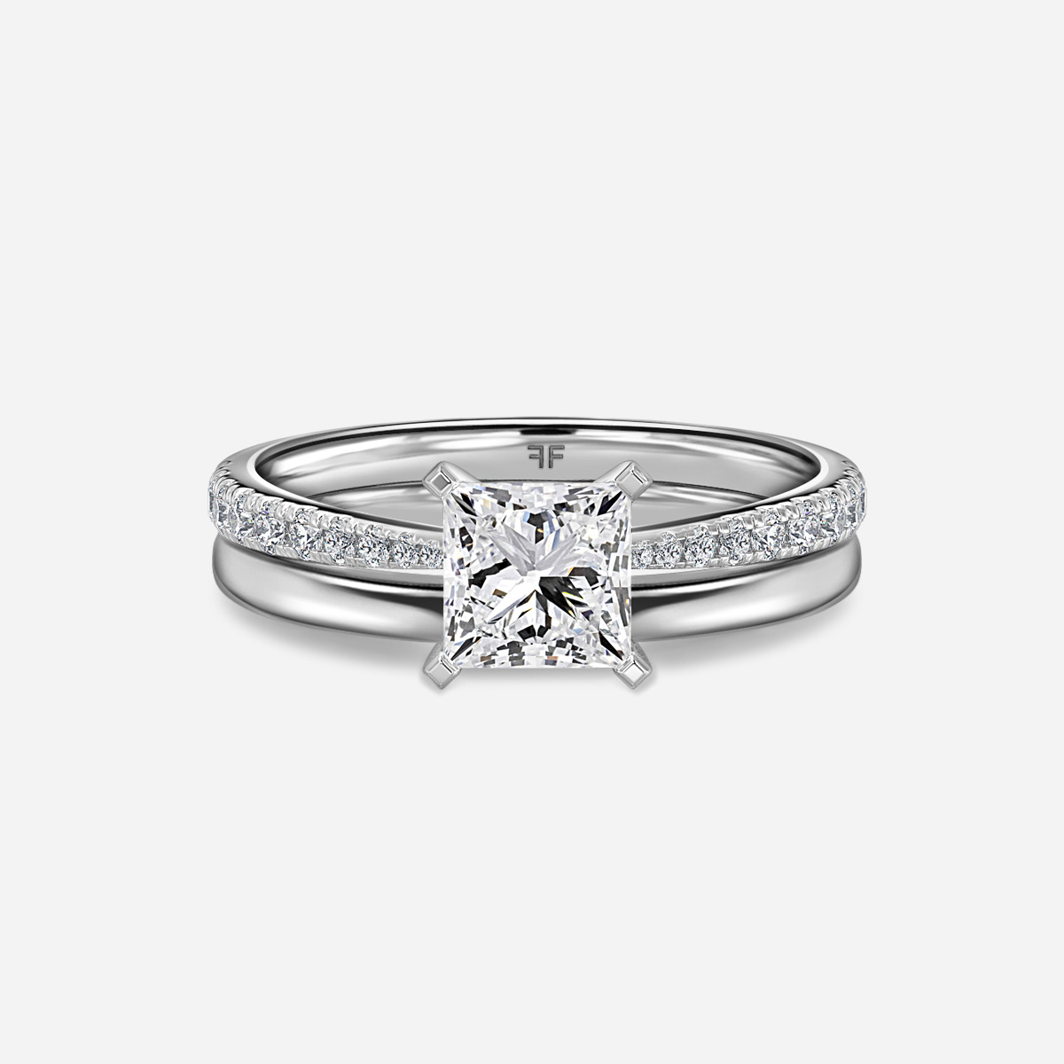 Firefly Plain Band Bridal Set