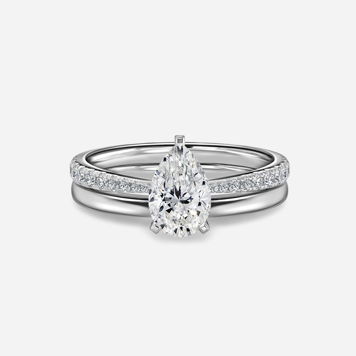 Firefly Plain Band Bridal Set