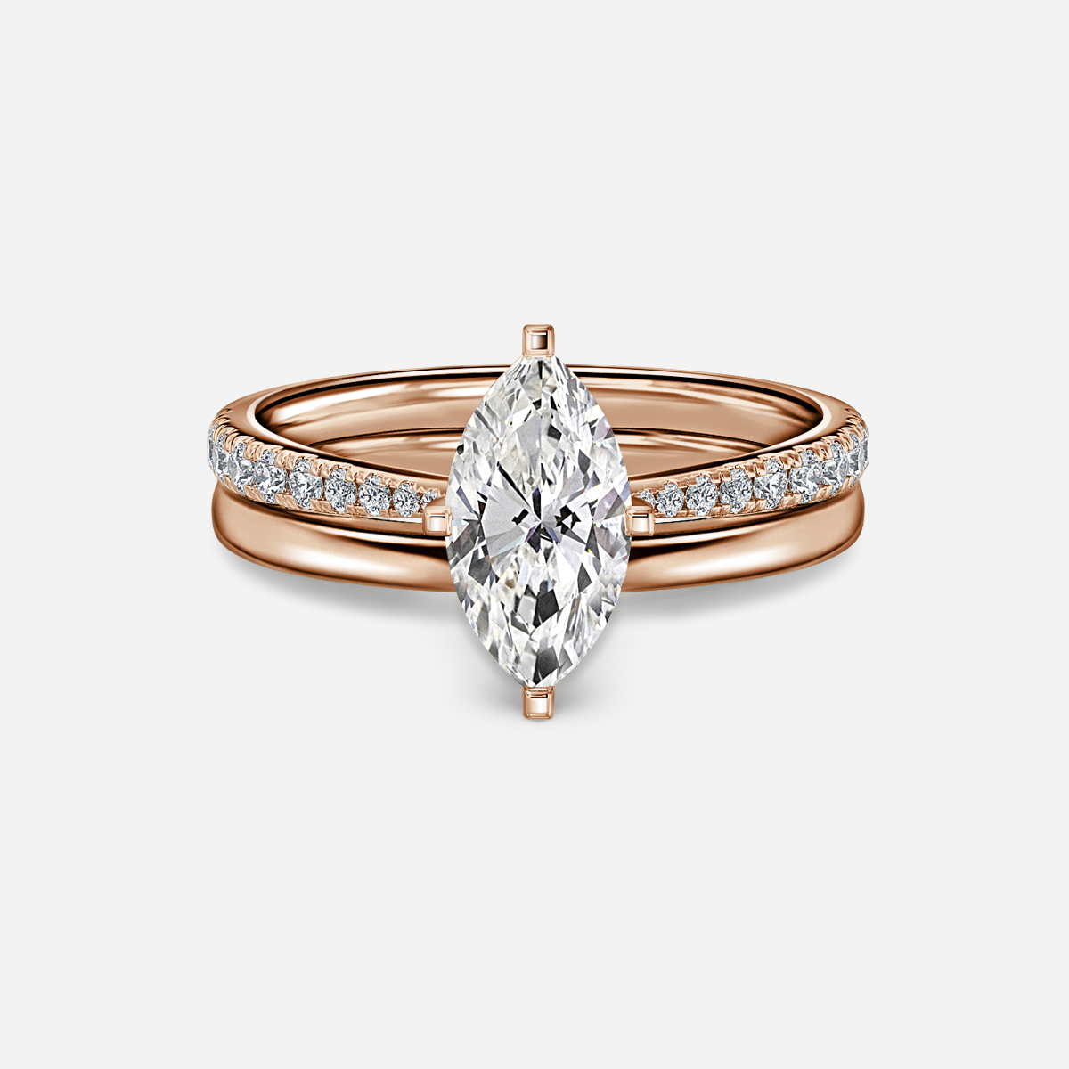 Firefly Plain Band Bridal Set
