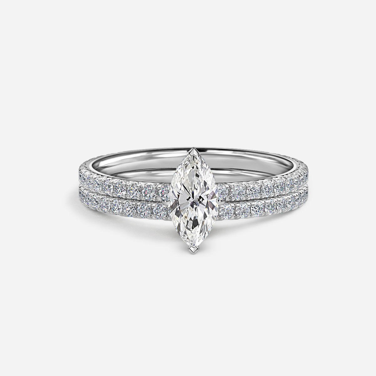 Sadie Petite Pavé Band Bridal Set