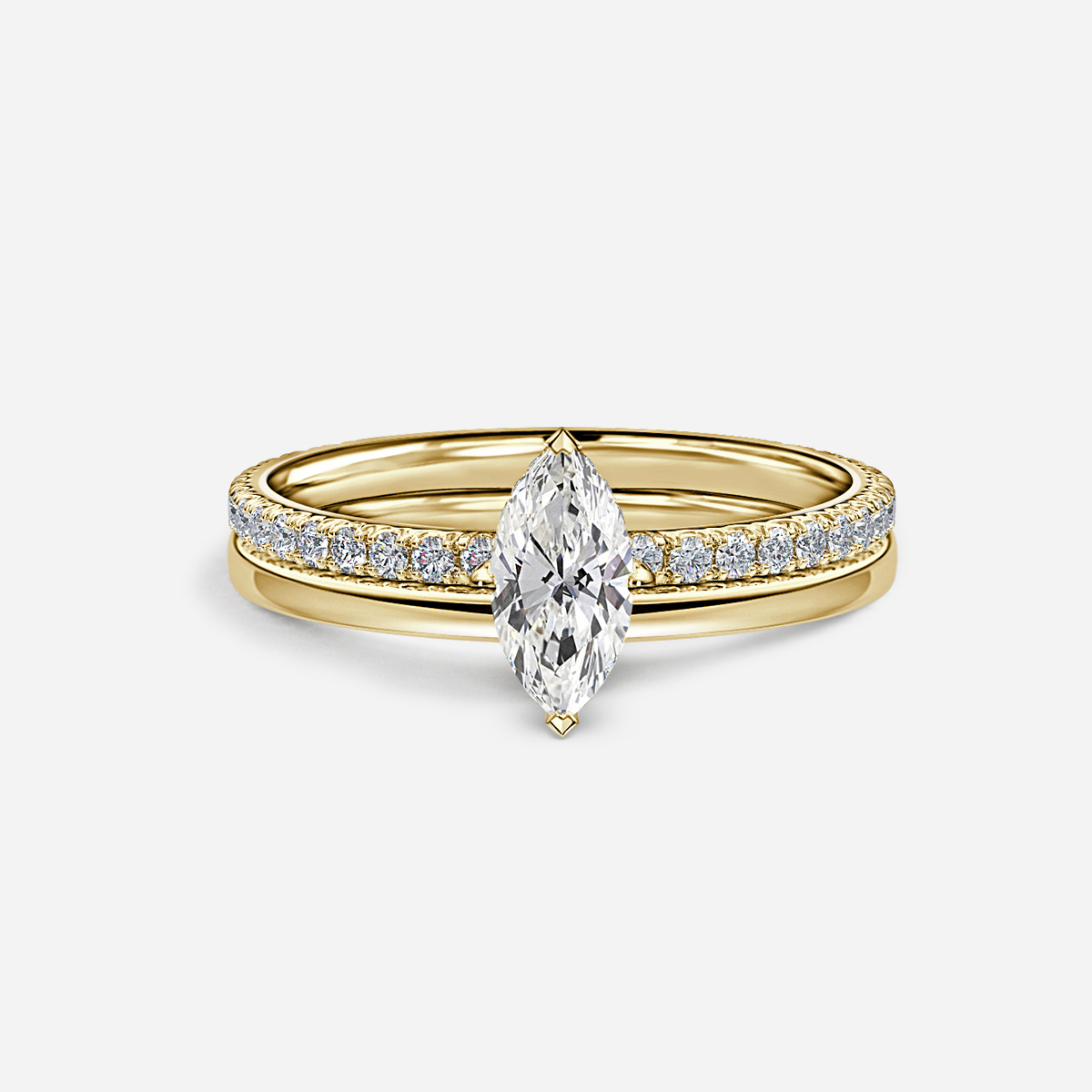 Sadie Petite Plain Band Bridal Set