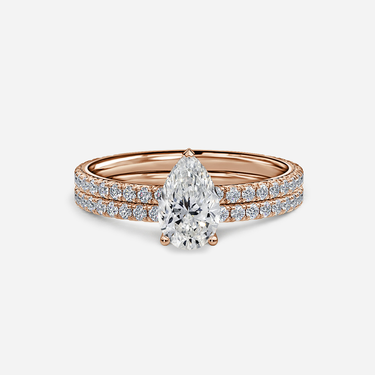Sadie Petite Pavé Band Bridal Set