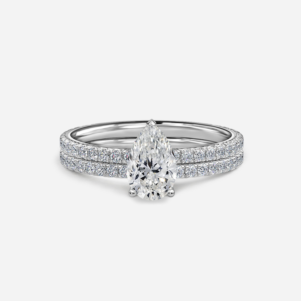 Sadie Petite Pavé Band Bridal Set