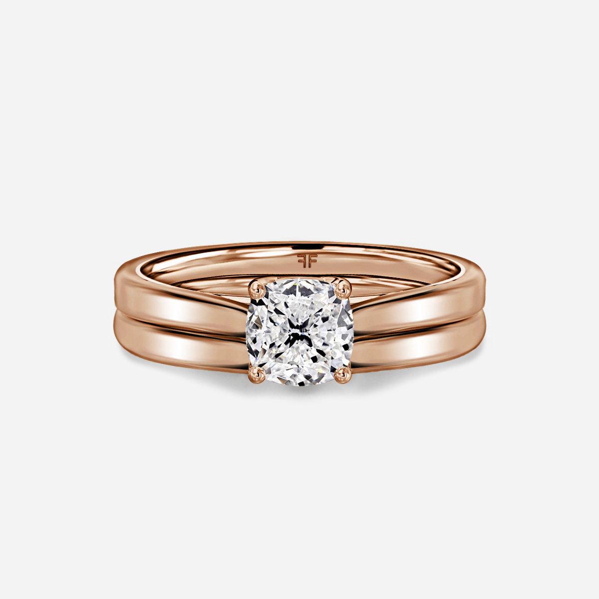 Aerin Solitaire Plain Band Bridal Set