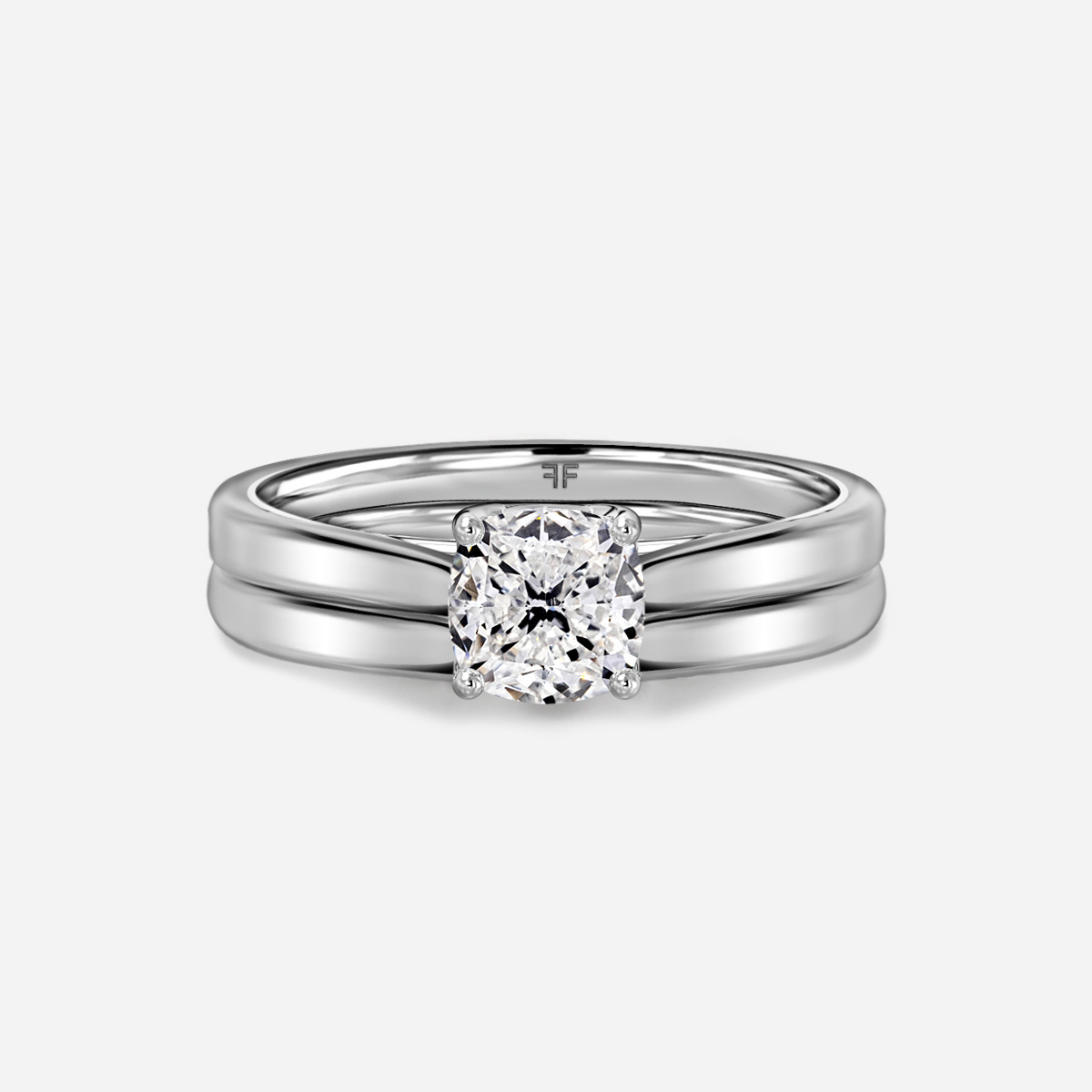 Aerin Solitaire Plain Band Bridal Set