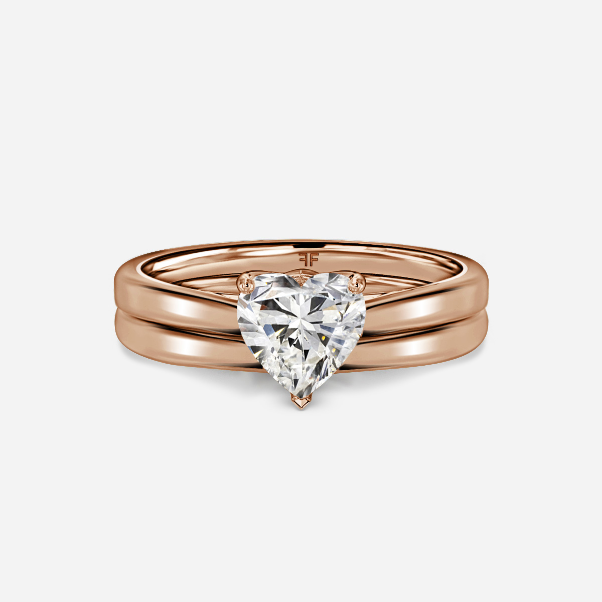 Aerin Solitaire Plain Band Bridal Set