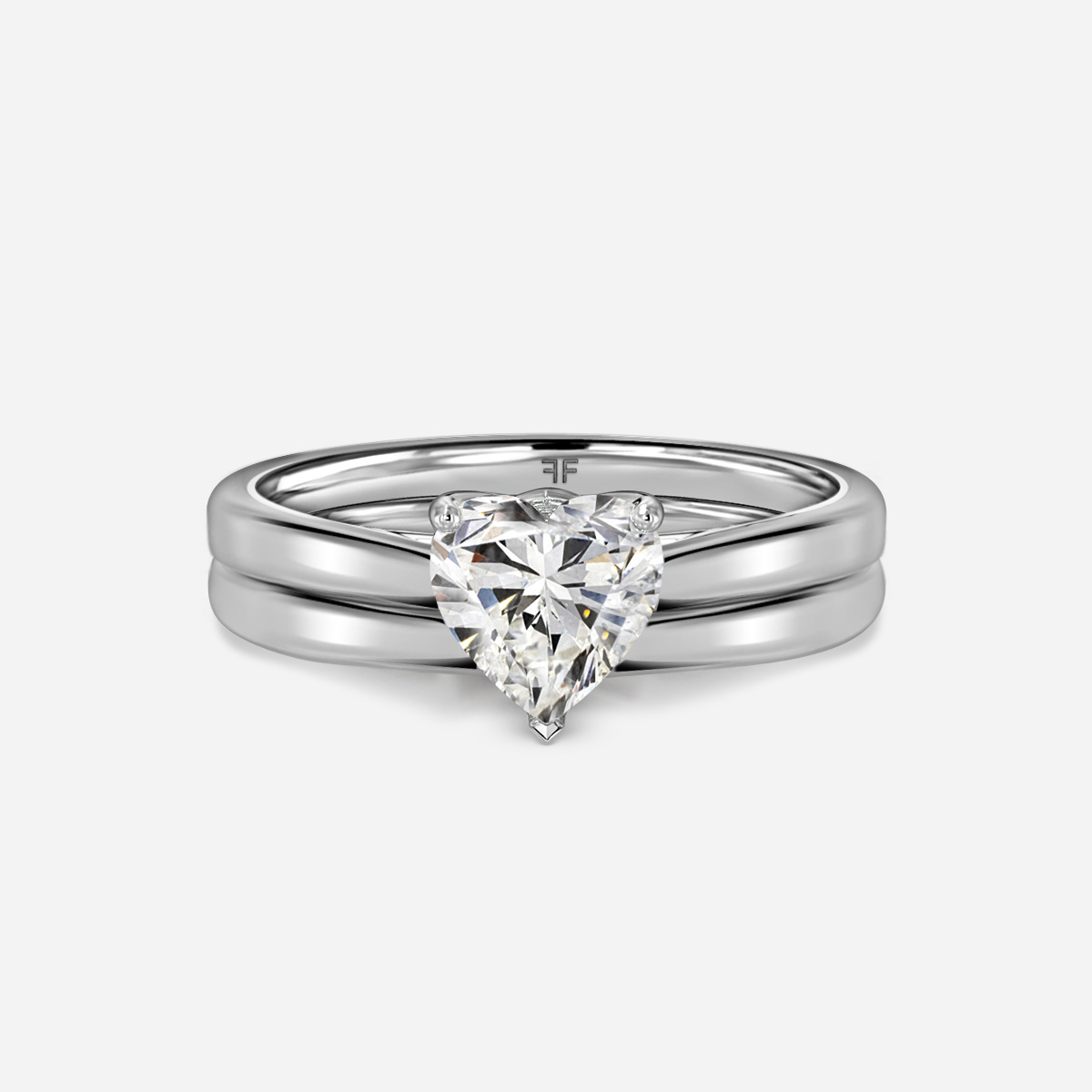 Aerin Solitaire Plain Band Bridal Set