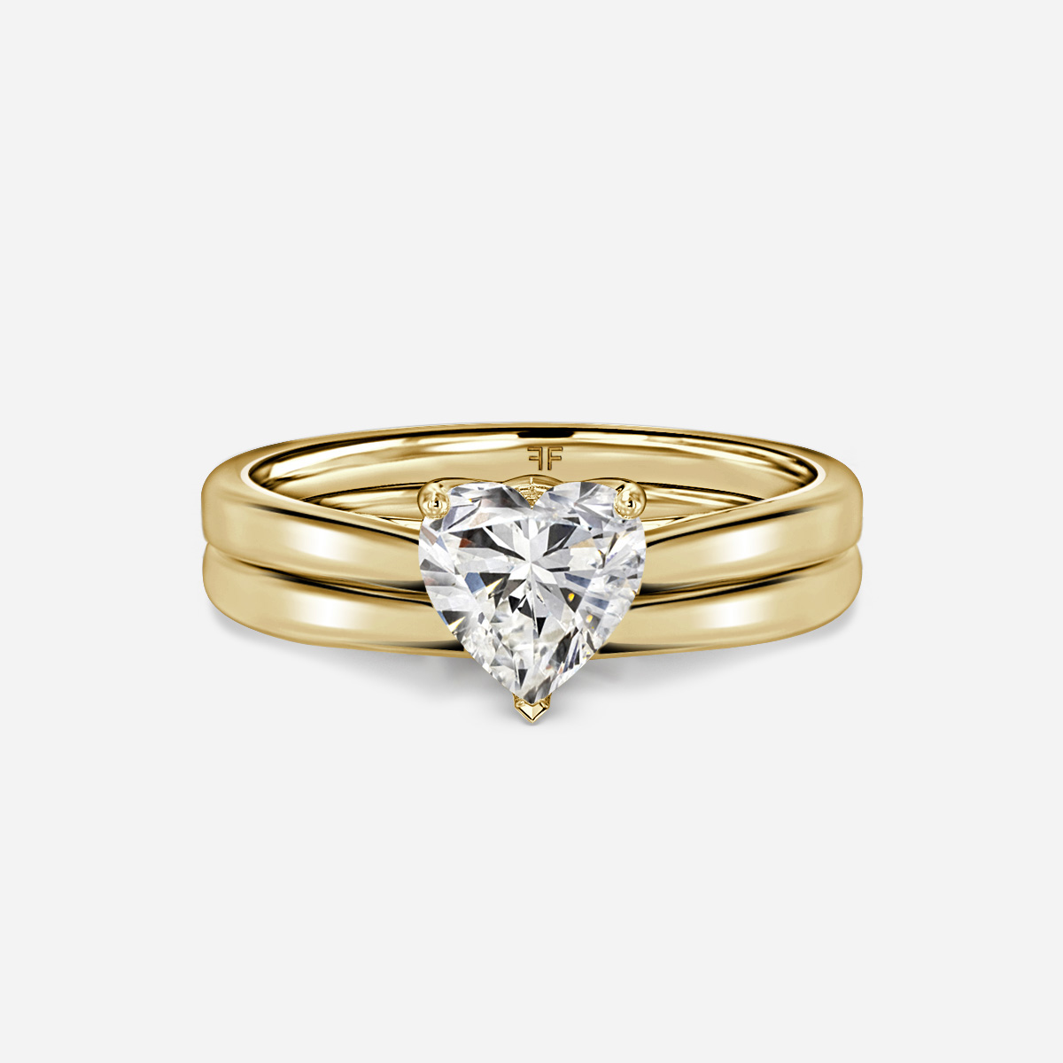 Aerin Solitaire Plain Band Bridal Set