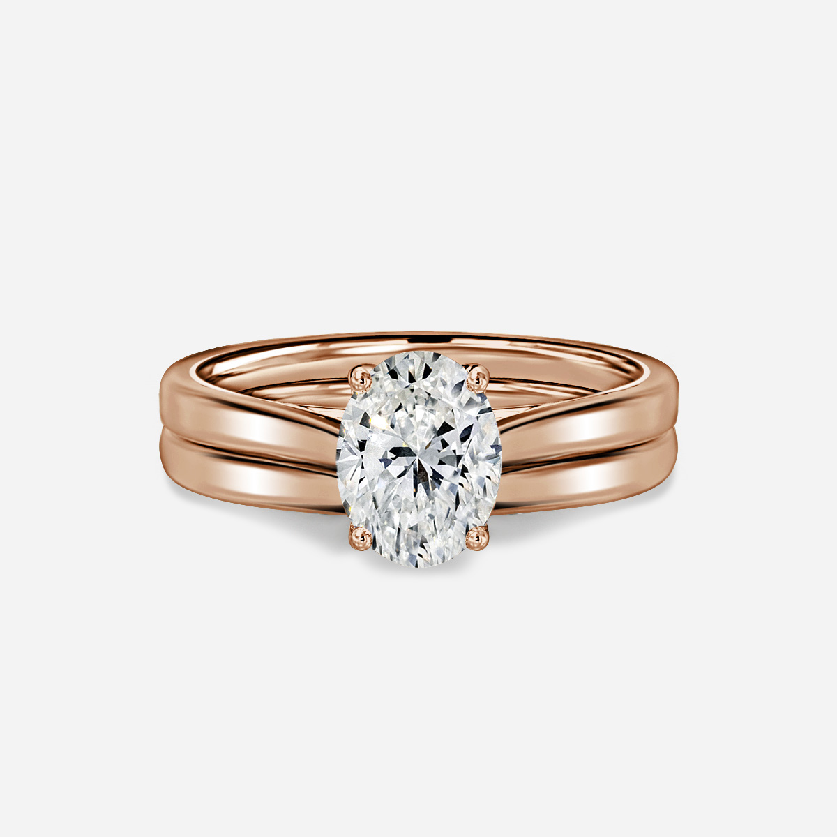 Aerin Solitaire Plain Band Bridal Set