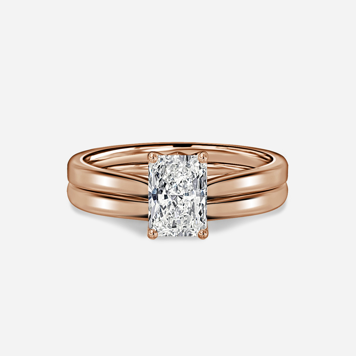 Aerin Solitaire Plain Band Bridal Set