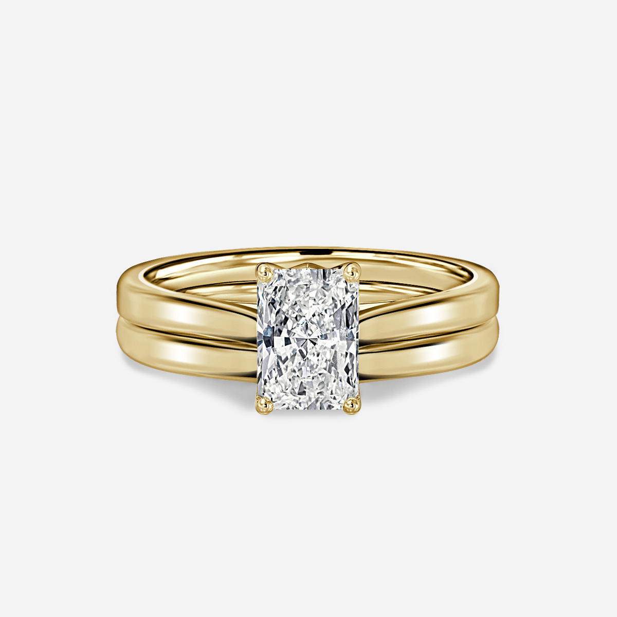 Aerin Solitaire Plain Band Bridal Set